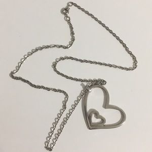 Silver Double Heart Necklace